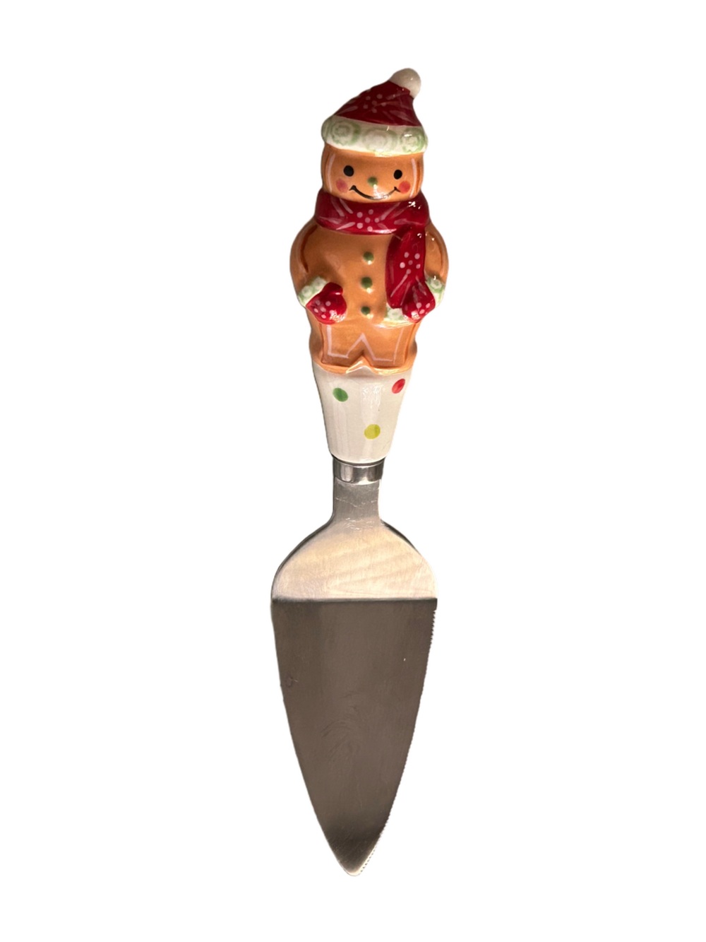 Gingerbread Man Ceramic Spread Knife Kitchen Home Holiday Decor Winter Silver